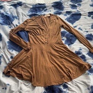 Cute faux suede hippie dress